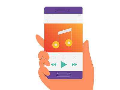 Music Player 2d character animation character character design design designer explainervideo flat illustration motion player ui vector