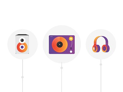 Music Icons 2d animation 2d art 2d design animation art branding design designer explainervideo flat headphone icons illustration motion motion art music speaker record record player ui vector