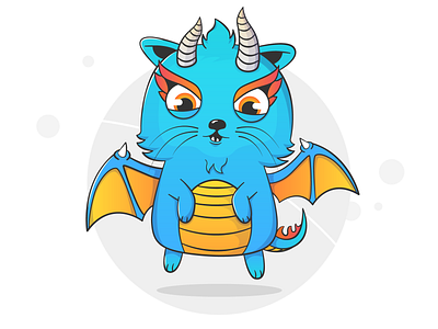 Dragon Cat 2d art 2d character 2d design 2d game 2dgame 2dgraphics art block chain cat charachters character character design design dragon flat game characters illustration kitty kittycash vector