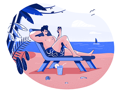 Looking forward to vacation! character character design design designs flat illustration product sea ui vacation vacations vector website
