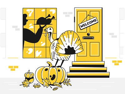 Welcome! character design design illustration pinky product thanksgiving turkey ui webdesign welcome