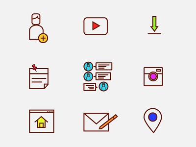 Social Ui Icons adobe illustrator adobe photoshop ui design