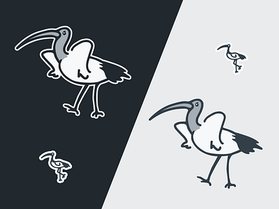 Bin chicken (ibis) stickers art artist emoji figma figma art flat flat illustration illustration illustration art sticker sticker design vector art
