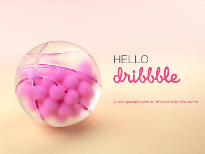 Hello, Dribbble ! basket c4d pink