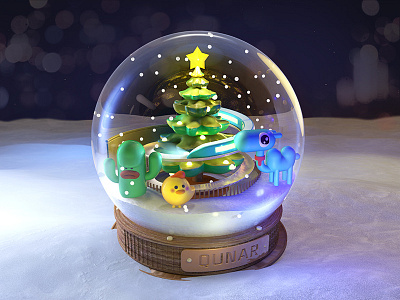 Christmas crystal ball c4d cartoon cinema4d crystal ball cute