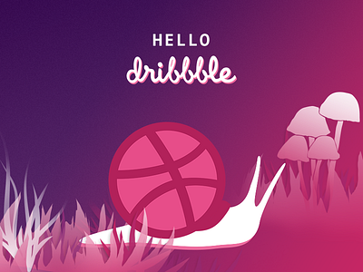 Hello dribbble ~ coloful concept design first hello illustration invate shot vector web