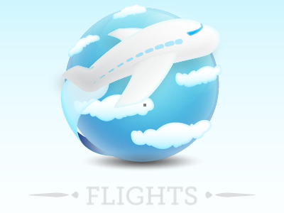 Feature set - Flights airplane blue icon