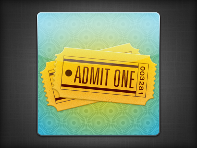 Tickets icon app blue icon ipad tickets yellow