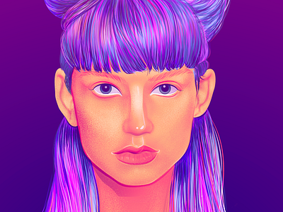Neon Girl brushes character girl illustration vector woman woman illustration