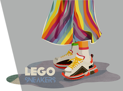 Lego Sneakers LOVE COLORS :) colorful design fashion girl illustration pattern skirt sneaker street texture