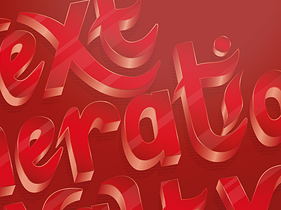 Next Generation Loyalty 3d design gloss light red shine typography