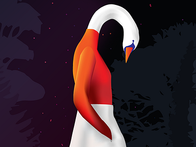 Sue The Swan character design concept gradients illustration mesh mood story swan