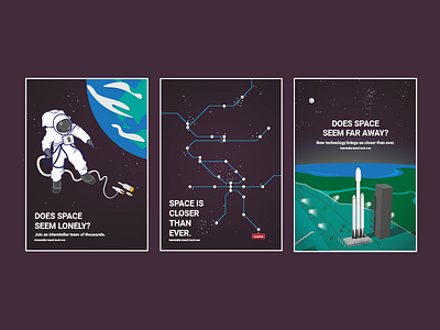 Space Travel Campaign - Posters advertisement branding concept posters print space travel