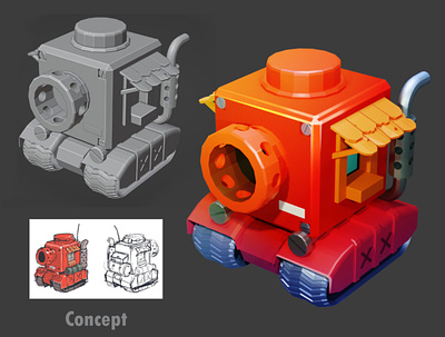 Ice Tank 3d concept art design game art