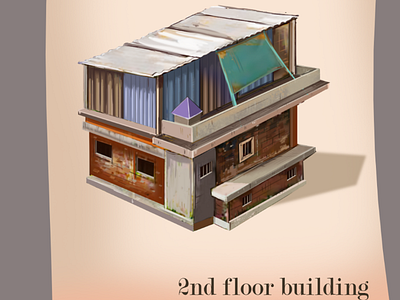 Tin-shed building 2 game concept art illustration