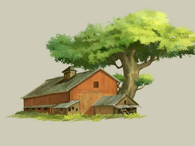 Factory landscape house illustration