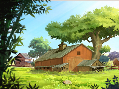 Farm house art book illustrations concept art digital painting illustration landscape