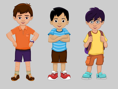 Children book illustrations boys character character design illustration vector