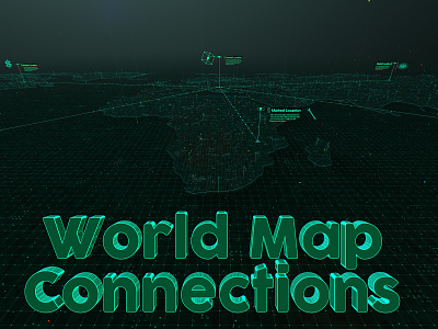World Map Connections - Cinema 4D Templates 3d business c4d cinema 4d communication connect global hi tech map network path technology telecommunication world worldwide