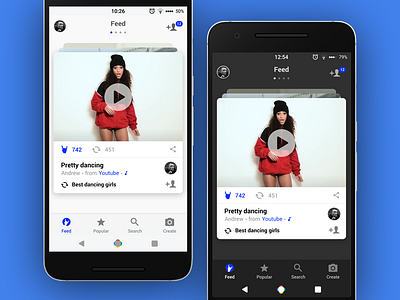 Coub app redesign - home screen android cards coub feed material redesign video