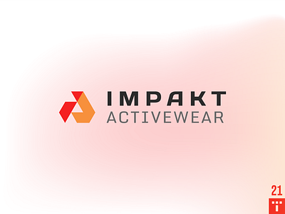 Impakt Activewear apparel design gym logo design minimal triangle