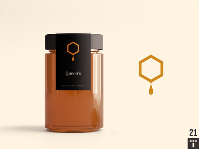 Queen's - Logo design bee branding design hexagon honey logo logo design logotype minimal