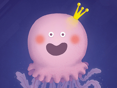 Jelly Queen couronne crown cute digital painting illustration jellyfish méduse photoshop queen