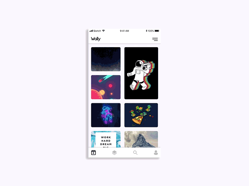 Wally, Wallpaper app design concept