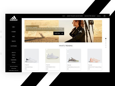 "Adidas " Website Design Concept adidas concept design fashion page sport ui