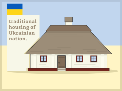 Ukrainian house. architecture flat home house ukraine vector