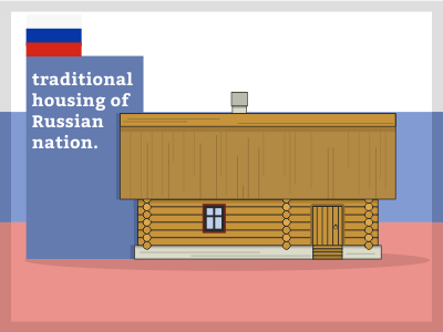 Russian house. flatdesign home house russia vector