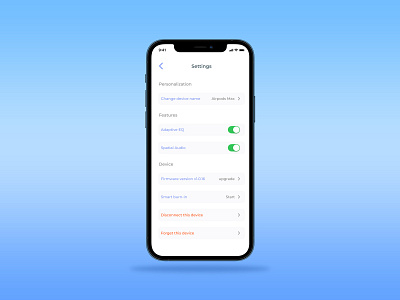 settings app design