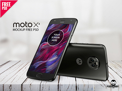 Moto X4 Mockup Free PSD clean iphone mobile moto motorola photoshop psd web x4