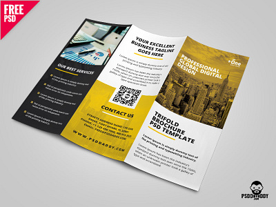 TriFold Brochure PSD Template advertising branding business brochure clean corporate creative download freebie psd psd daddy trifold