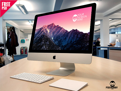 iMac Mockup Free PSD