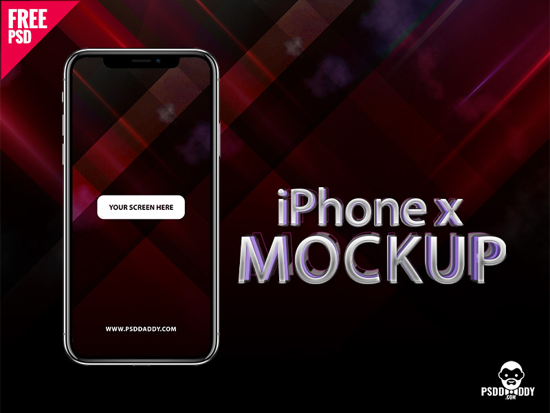 iPhone X PSD Mockup smart object psd moskup mock up iphone x iphone mockup iphone freebie free