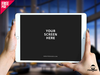 iPad Pro in Hand Mockup PSD apple hand ipad ipad pro ipad pro in hand mock up mockup mockup template mockups psd psd mockup