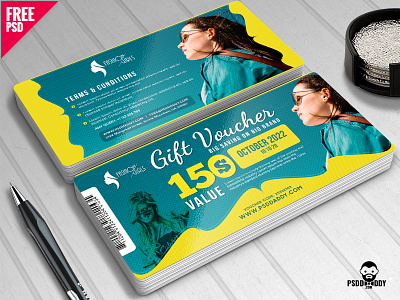 Fashion Store Gift Voucher Free PSD coupon discount card e commerce discount free free psd free template freebie free coupon psd gift card gift coupon gift voucher psd