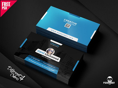 Creative Business Card Template Free PSD Bundle agency card business card card design clean creative design design free psd free template freebie psd psd template visiting card