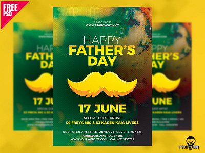 Fathers Day Flyer Free PSD celebration dad event father fathers fathers day flyer holiday poster template