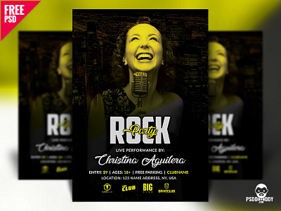 Rock Party Flyer Design PSD