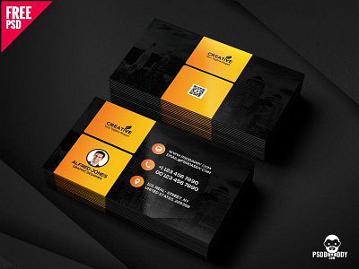 Graphic Designer Business Card Free PSD agency card business card card design clean creative design design free psd free template freebie psd psd template visiting card