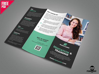 Education Trifold Brochure PSD Template