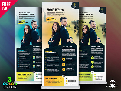 Corporate Roll Up Banner Design Free PSD ad rollup banner business corporate banner corporate flyer free psd freebie graphic design photoshop psd rollup standy design