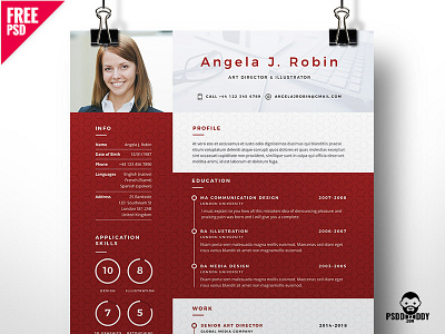 Professional Free Resume Template PSD creative creative cv curriculum vitae cv design designer reusme free psd freebies photographer photoshop psd resume