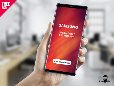 Samsung Galaxy Note 9 in Hand Mockup app screen mockup app screens download free mockup free psd freebie galaxy note 9 galaxy note 9 in hand mockup mockups phone mockup psd