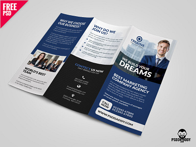 Professional Corporate Tri Fold Brochure Free PSD Template brochure corporate creative brochure free brochure free psd photoshop psd psd template trifold trifold template