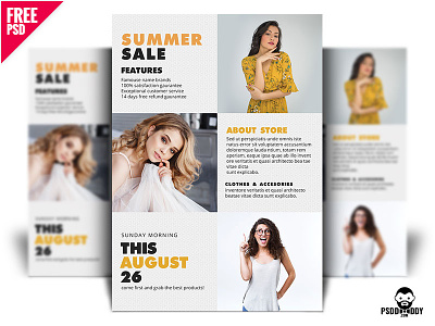 Summer Sale Flyer PSD a4 e commerce flyer fashion flyer flyer free download free psd multipurpose flyer photoshop psd shopping flyer sale flyer