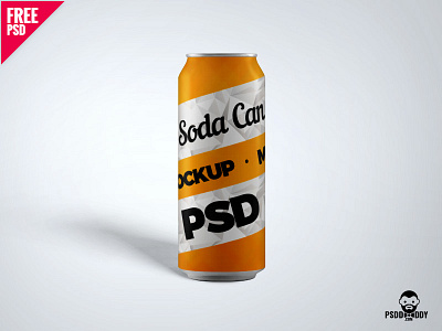 Soda Can PSD Mockup can clean design free psd freebie mockup psd soda can softdrink can mockup water can mockup