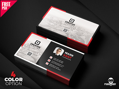 Creative and Clean Business Card Free PSD Bundle